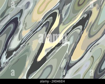 Sfondo ondulato con raffiche colorate per soluzioni di interni o tessuti. Sfondo a texture simile al marmo in tonalità grigio-verde per tessuti, moda, ecc. Foto Stock