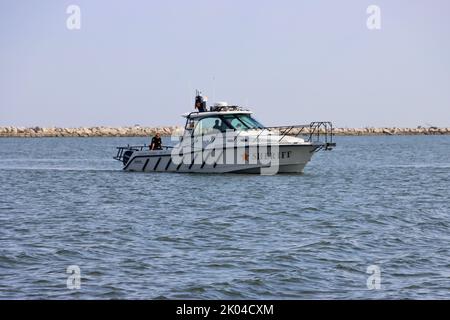 Sceriffo's Marine Patrol Boat nel porto di Cleveland nel settembre 2022 Foto Stock