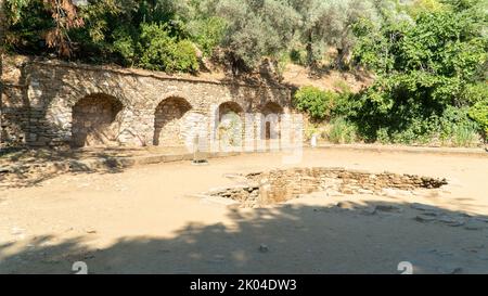 Cisterna d'acqua nella Casa della Vergine Maria vicino a Efeso. Casa della Vergine Maria presso Efeso a Selcuk, Smirne, Turchia. Foto Stock