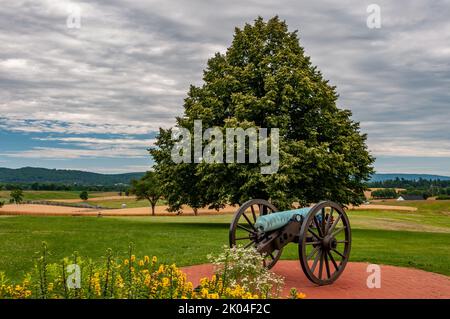 Antietam National Battlefield in una giornata di giugno Stormy, Maryland USA, Sharpsburg, Maryland Foto Stock