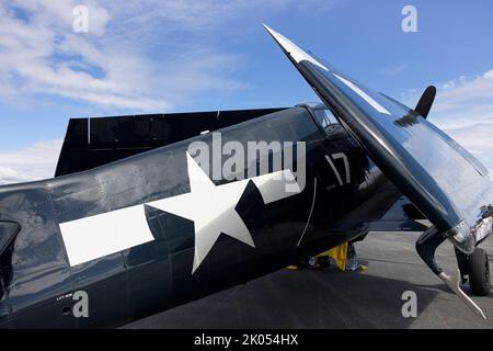 F6F Hellcat in dettaglio a Boundary Bay BC Canada Foto Stock