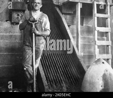 Ritratto operaio americano, ca. 1910. Foto Stock