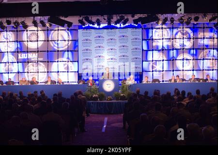 Attività alla American Federation of Labor-Congress of Industrial Organisations (AFL-CIO) Building and Construction Trades Convention, con intervento del Segretario Shaun Donovan. Foto Stock