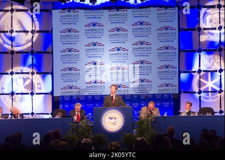 Attività alla American Federation of Labor-Congress of Industrial Organisations (AFL-CIO) Building and Construction Trades Convention, con intervento del Segretario Shaun Donovan. Foto Stock