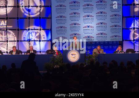 Attività alla American Federation of Labor-Congress of Industrial Organisations (AFL-CIO) Building and Construction Trades Convention, con intervento del Segretario Shaun Donovan. Foto Stock