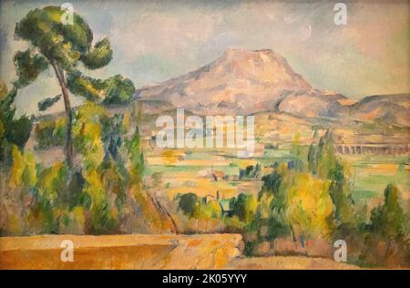 Mont Saint-Victoire di Paul Cezanne, 1904-1906. Immagini di altissima qualità con un eccellente bilanciamento dei colori. Foto Stock
