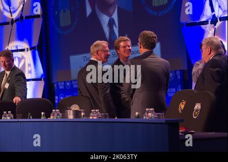 Attività alla American Federation of Labor-Congress of Industrial Organisations (AFL-CIO) Building and Construction Trades Convention, con intervento del Segretario Shaun Donovan. Foto Stock