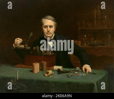 Thomas Alva Edison dipinto di Abraham Archibald Anderson, 1890, olio su tela, dalla National Portrait Gallery Foto Stock