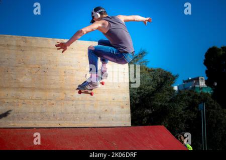 Skate al parco Foto Stock