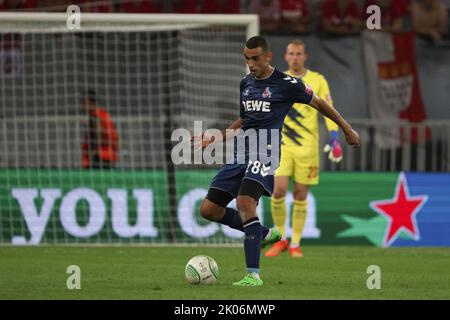 Nizza, Francia. 08th Set, 2022. Calcio: UEFA Europa Conference League, OGC Nice - 1. FC Köln, Gruppo D, Giornata 1 allo stadio Allianz Riviera. Ellyes Skhiri di Colonia gioca la palla. Credit: Friso Gentsch/dpa/Alamy Live News Foto Stock