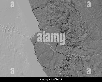 Bengo, provincia dell'Angola. Mappa altimetrica bilivello con laghi e fiumi Foto Stock