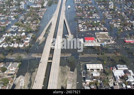Seleziona visualizzazioni:} New Orleans, Louisiana dopo l'uragano Katrina. Foto Stock