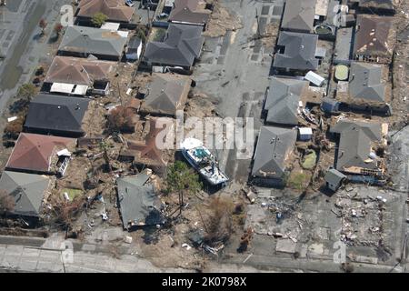 Seleziona visualizzazioni:} New Orleans, Louisiana dopo l'uragano Katrina. Foto Stock