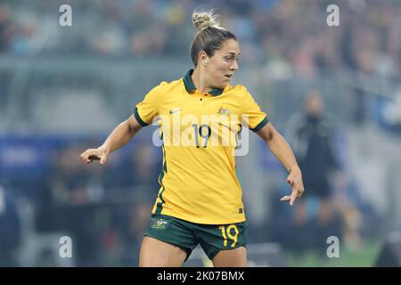 SYDNEY, AUSTRALIA - SETTEMBRE 6: Katrina Gorry of Australia guarda durante l'International friendly Match tra Australia e Canada ad Allianz S. Foto Stock
