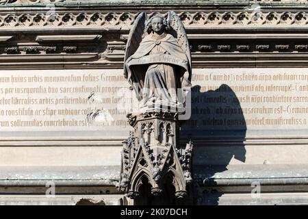 Particolare del portale della Passione, facciata del transetto meridionale, Cattedrale di Colonia, Colonia, Renania settentrionale-Vestfalia, Germania Foto Stock