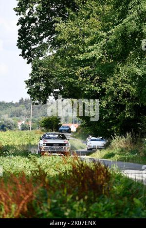 13. 08. 2022, Olympic Rally 72, 1972, 50th Anniversary Revival 2022, corse automobilistiche, rally, auto classica, Freising, Audi quattro Foto Stock