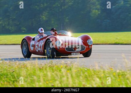 Auto d'epoca rally Ennstal Classic 2022, Maserati A6 GCS 53 Fantuzzi, costruito nel 1954, Fluplatz Niederoeblarn, Stiria, Austria Foto Stock