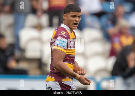 Huddersfield, Regno Unito. 10th Set, 2022. Will Pryce #1 dei giganti di Huddersfield durante la partita di Betfred Super League Huddersfield Giants contro Salford Red Devils al John Smith's Stadium, Huddersfield, Regno Unito, 10th settembre 2022 (Foto di James Heaton/News Images) a Huddersfield, Regno Unito il 9/10/2022. (Foto di James Heaton/News Images/Sipa USA) Credit: Sipa USA/Alamy Live News Foto Stock