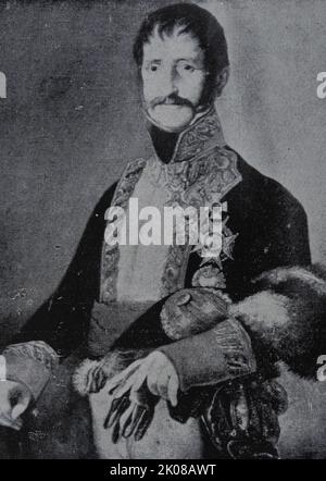 Don Carlos Maria Isidro Benito de Borbon (Parma, 29 marzo 1788 – Parma, 10 marzo 1855) è stato un infante di Spagna, figlio di Carlo IV e di sua moglie. Come Carlo V, fu il primo dei pretendenti del Carlist al trono di Spagna Foto Stock