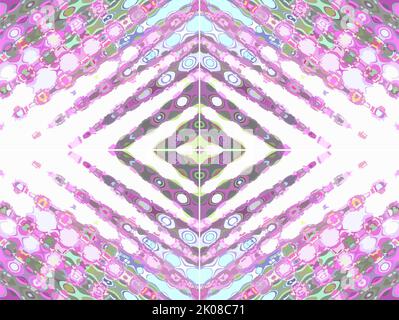 Fondo ornamentale viola-verde con effetto vetro. Sfondo mosaico come motivi in un caleidoscopio per festival o concetti di business, interni Foto Stock