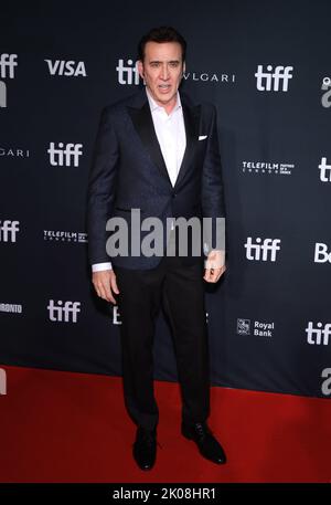 Nicolas Cage arriva alla prima 'Butcher's Crossing' durante il 2022 Toronto International Film Festival che si tiene presso la Roy Thomson Hall il 9 settembre 2022 a Toronto, Canada © JPA / AFF-USA.COM Foto Stock