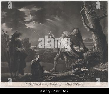 Il sig. Garrick nel carattere di re Lear (Shakespeare, re Lear, atto 3, scena 1), 1761. Foto Stock