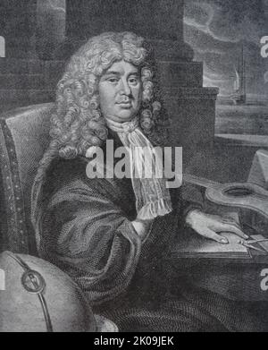 Samuel Pepys PRS (Londra, 23 febbraio 1633 – Londra, 26 maggio 1703) è stato un . Ha servito come amministratore della Marina militare d'Inghilterra e membro del Parlamento ed è più famoso per il diario che ha tenuto per un decennio mentre ancora un giovane uomo. Il diario privato dettagliato che Pepys mantenne dal 1660 fino al 1669 fu pubblicato per la prima volta nel 19th° secolo ed è una delle fonti primarie più importanti per il periodo della Restaurazione inglese. Foto Stock