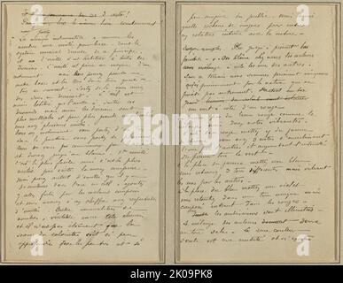 Pagine del manoscritto [recto], 1884-1888. Foto Stock