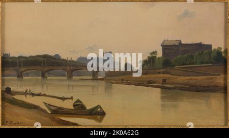 Pont de la Concorde visto dal Quai de la Conference, circa 1830, c1830. Foto Stock