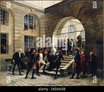 Maria Antonietta lascia la Conciergerie, 16 ottobre 1793, 1885. Foto Stock