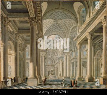 Interno della chiesa della Madeleine dopo il progetto di Contant d'Ivry, c1763. Foto Stock