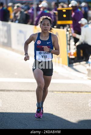 Kit Ching Yiu di Hong Kong, Cina, in gara nella maratona femminile al World Athletics Championships, Hayward Field, Eugene, Oregon USA per il 18t Foto Stock