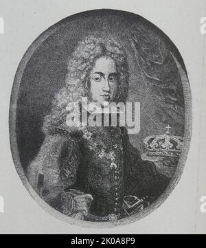 Carlo III (Carlo Sebastiano, 20 gennaio 1716 – 14 dicembre 1788) fu re di Spagna (1759-1788). Fu anche Duca di Parma e Piacenza, come Carlo i (1731-1735); Re di Napoli, come Carlo VII, e Re di Sicilia, come Carlo V (1734-1759). Sostenitore dell'assolutismo illuminato e del regalismo, successe al trono spagnolo il 10 agosto 1759, alla morte del fratellastro senza figli Ferdinando VI. Foto Stock