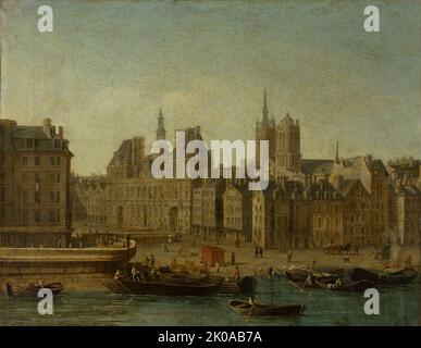 Hotel de Ville e Place de Greve (attuale Place de l'Hotel de Ville), c1750. Foto Stock