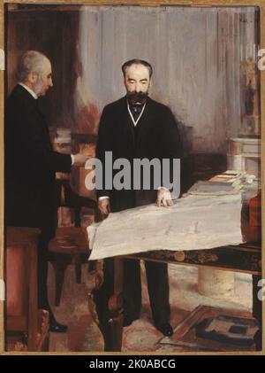 Il Vice-Rettore Greard presenta i piani per la nuova Sorbona al Presidente Sadi Carnot, 1894. Foto Stock