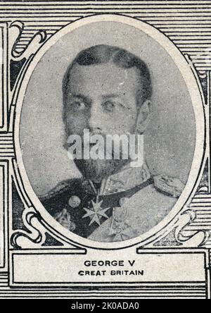 Giorgio V (George Frederick Ernest Albert, 3 giugno 1865 – 20 gennaio 1936) fu re del Regno Unito e dei domini britannici, e imperatore d'India, dal 6 maggio 1910 fino alla sua morte nel 1936 Foto Stock