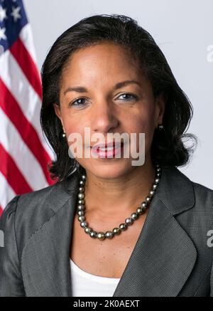 Susan Elizabeth Rice (New York, 17 novembre 1964) è un diplomatico statunitense, consulente politico e funzionario pubblico dal 2021. Membro del Partito democratico, Rice ha ricoperto il ruolo di Ambasciatore degli Stati Uniti del 27th presso le Nazioni Unite dal 2009 al 2013 e di Consigliere per la sicurezza Nazionale degli Stati Uniti del 24th dal 2013 al 2017 Foto Stock