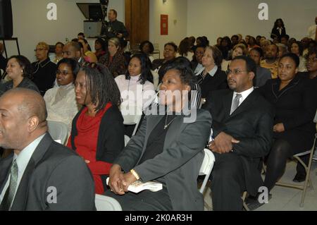 Programma di chiusura del mese della storia nera - HUD programma di chiusura del mese della storia nera presso la sede centrale dell'HUD. Black History Month Closing Program Subject, HUD Black History Month Closing Program presso HUD Headquarters. Foto Stock