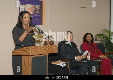 Programma di chiusura del mese della storia nera - HUD programma di chiusura del mese della storia nera presso la sede centrale dell'HUD. Black History Month Closing Program Subject, HUD Black History Month Closing Program presso HUD Headquarters. Foto Stock