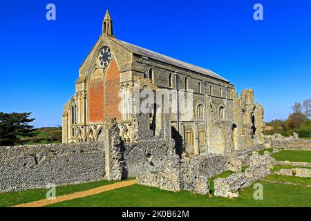 Priorato di Binham, Norfolk, Chiesa, rovine monastiche benedettine, Inghilterra Foto Stock