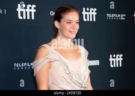 Toronto, Canada. 09th Set, 2022. Rachel Keller partecipa alla prima edizione del Toronto International Film Festival del 2022 di 'Butcher's Crossing' alla Roy Thomson Hall il 09 settembre 2022 a Toronto, Ontario. Photo: PICJER/imageSPACE Credit: Imagespace/Alamy Live News Foto Stock