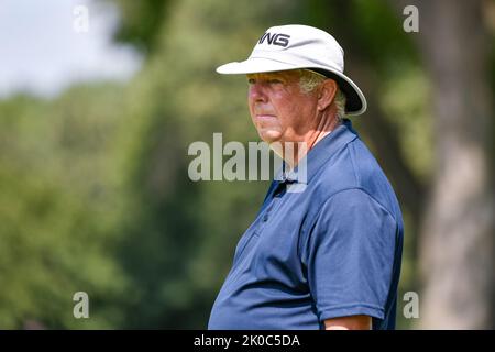 Jennings, Missouri, Stati Uniti. 10 settembre 2022: Golfista Kirk Triplett durante il secondo round dell'Ascension Charity Classic tenutosi al Norwood Hills Country Club di Jennings, MO Richard Ulreich/CSM Credit: CAL Sport Media/Alamy Live News Foto Stock