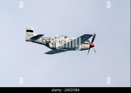 USAF Mustang, display, Bournemouth Air Show 2022, Regno Unito Foto Stock