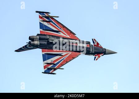 RAF Typhoon Fighter Aircraft display, Bournemouth Air Show 2022, Regno Unito Foto Stock