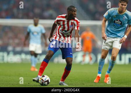 Geoffrey Kondogbia (Atletico), 10 SETTEMBRE 2022 - Calcio : incontro spagnolo 'la Liga Santander' tra Club Atletico de Madrid 4-1 RC Celta de Vigo all'Estadio Civitas Metropolitano di Madrid, Spagna. (Foto di Mutsu Kawamori/AFLO) Foto Stock