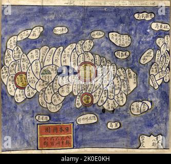 TAE Choson Chido. Joseon era mappa della Corea, c1874 Foto Stock