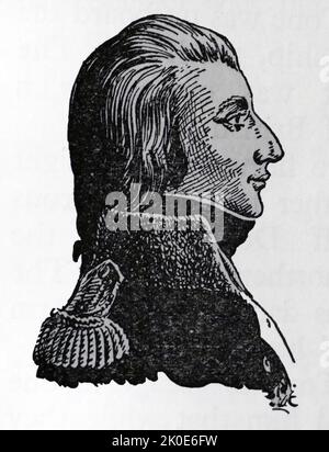 Theobald Wolfe Tone, conosciuto postumo come Wolfe Tone (20 giugno 1763 – 19 novembre 1798), è stato un . Dove era un leader che entrava nella ribellione irlandese del 1798. Foto Stock