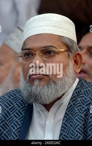 Dhaka, Bangladesh - 09 dicembre 2006: Ali Ahsan Mohammad Mojaheed è stato un Segretario Generale della Giamaat-e-Islami, che ha servito come membro del Parlamento An Foto Stock