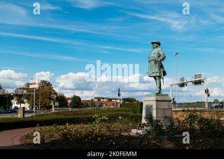 Monumento dal 1901 di Federico Guglielmo, Elettore di Brandeburgo a Minden. Creato da Wilhelm Haverkamp. Foto Stock