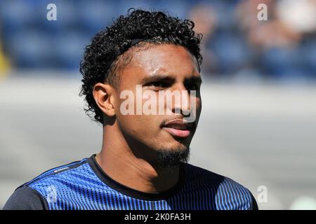 Bergamo, Italia. 11th Ott 2021. Ederson giocatore di Atalanta, durante la partita serieA campionato italiano Atalanta vs Cremonese risultato finale, Atalanta 1, Cremonese 1, partita giocata al Gewiss Stadium. Bergamo, Italia, 11 settembre 2022. (Foto di Vincenzo Izzo/Sipa USA) Credit: Sipa USA/Alamy Live News Foto Stock